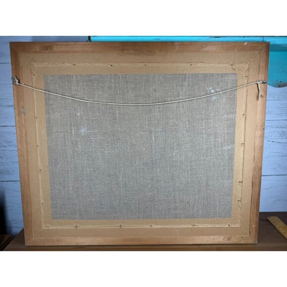 Scene from the harbour of men working by Shortell - Oil on Board Painting Framed - Picture 6 of 8